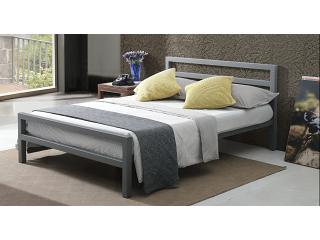 4ft Small Double Grey Block. Strong,Solid,Metal Bed Frame,Bedstead,Heavy Duty
